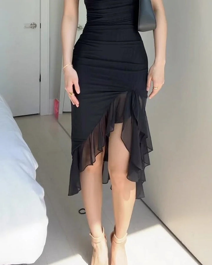 Emilia | Elegant Sleeveless Asymmetric Midi Dress