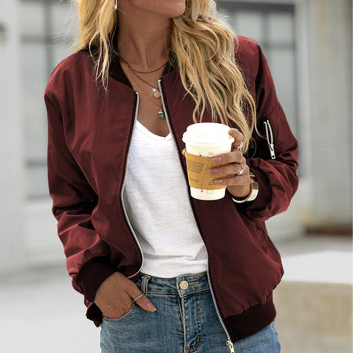 Harper | Classic Zip-Up Bomber Jacket