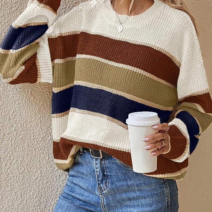 Women's Striped Crew Neck Sweater