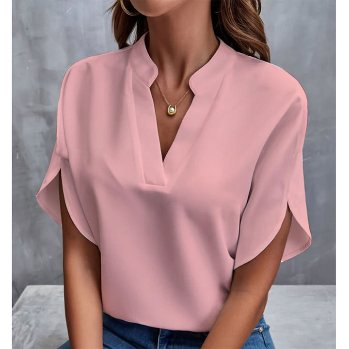 Relaxed Fit V Neck Blouse