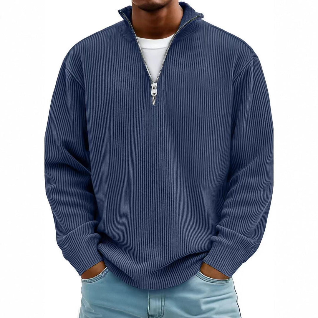 Men's Ribbed Quarter Zip Sweatshirt