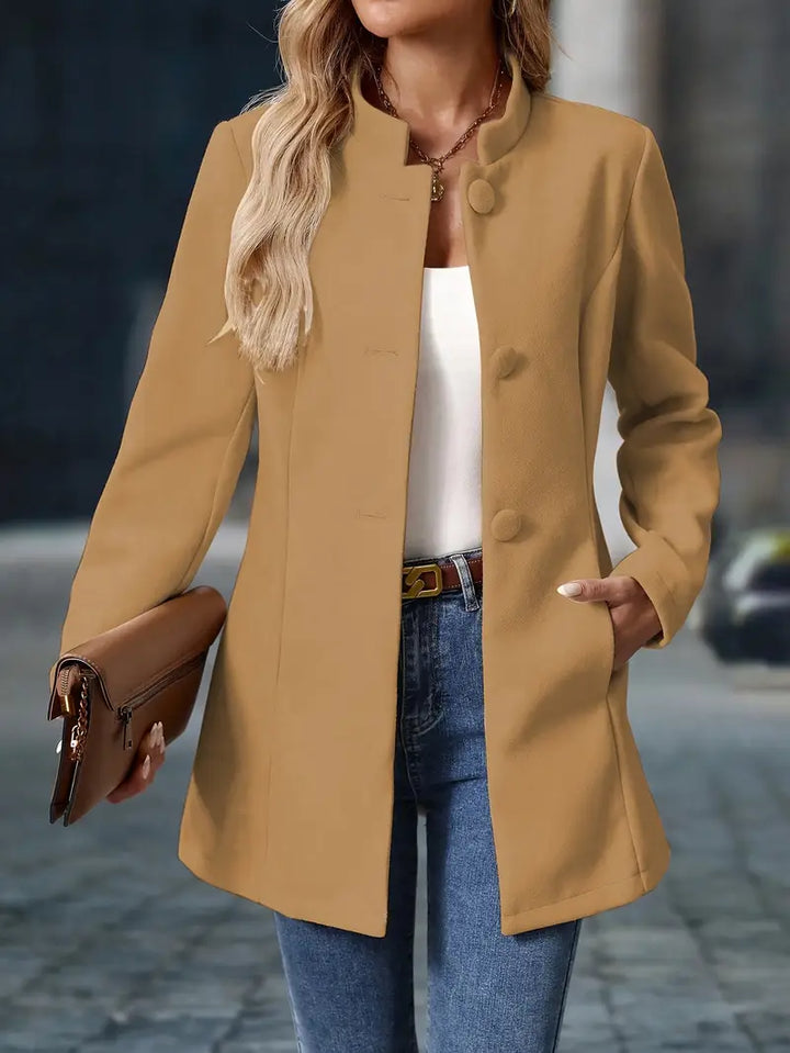 Eleanor | Tailored Collarless Button Front Coat