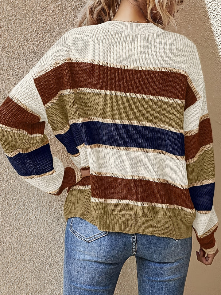 Women's Striped Crew Neck Sweater