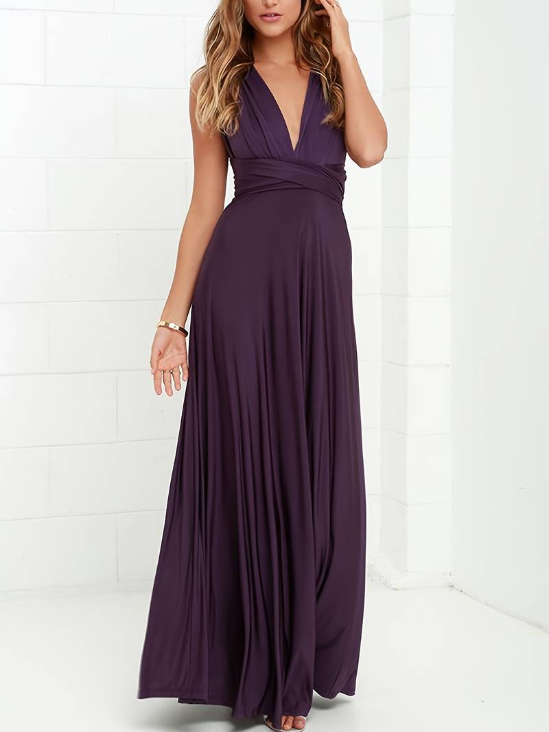 Hannah | Sleeveless Wrap Waist Evening Maxi Dress