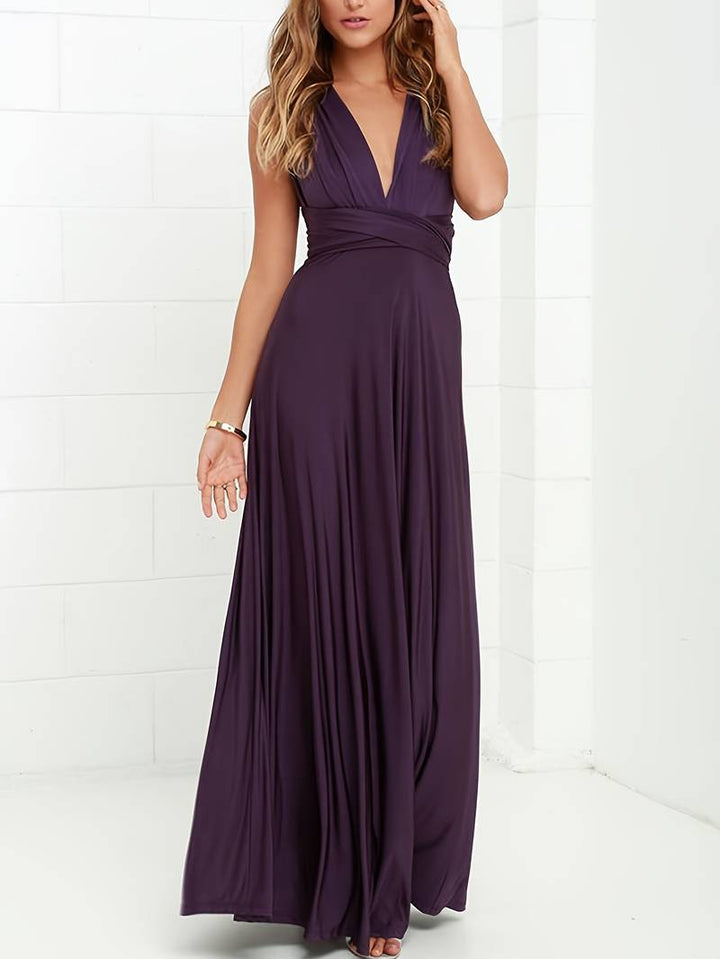 Hannah | Sleeveless Wrap Waist Evening Maxi Dress