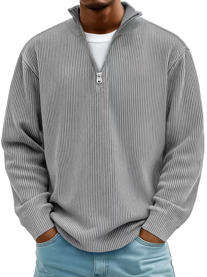Men's Ribbed Quarter Zip Sweatshirt
