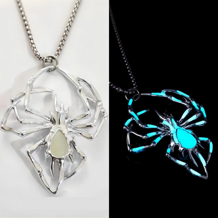 Glow in the Dark Halloween Spider Necklace