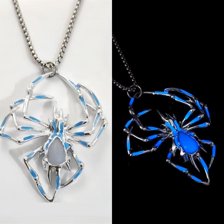 Glow in the Dark Halloween Spider Necklace