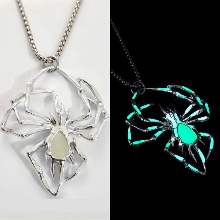 Glow in the Dark Halloween Spider Necklace