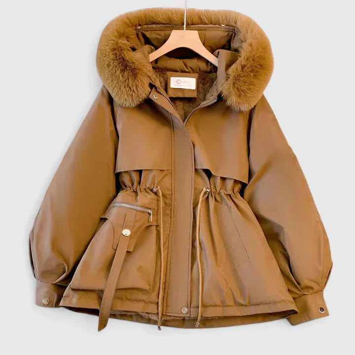 Women's Padded Parka Jacket with Faux Fur Hood