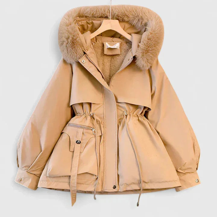 Women's Padded Parka Jacket with Faux Fur Hood