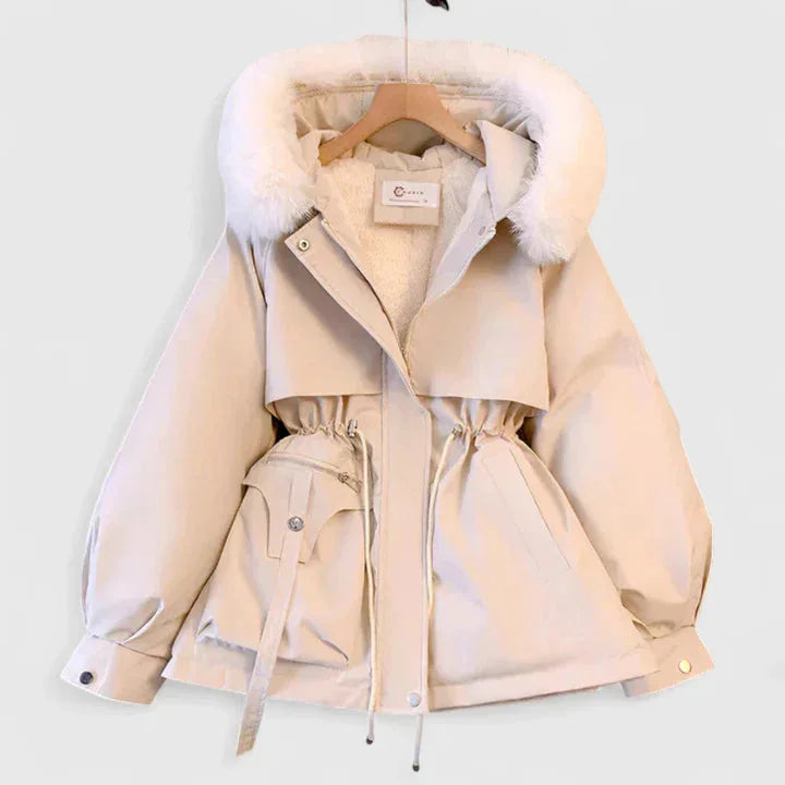 Women's Padded Parka Jacket with Faux Fur Hood