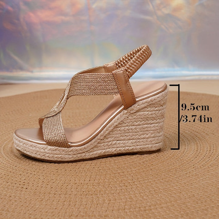 Women's Espadrille Wedge Sandals with Crisscross Straps