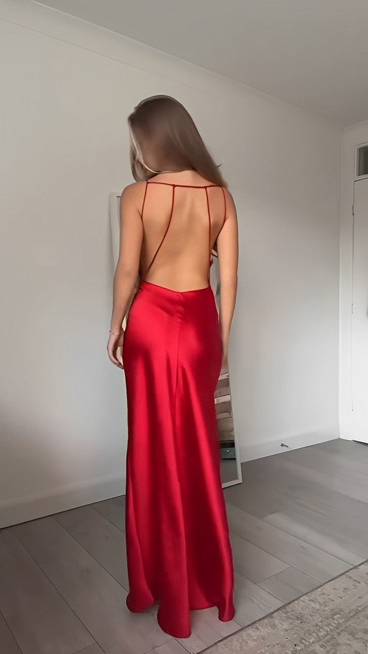 Scarlett | Satin Cowl Neck Maxi Dress