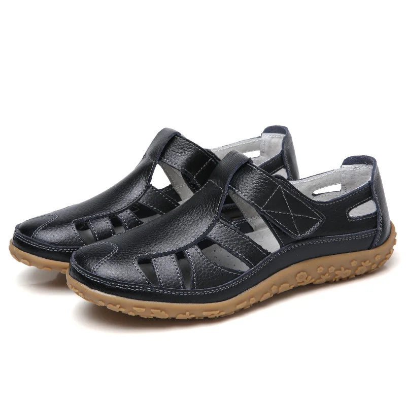 Women's Leather Fisherman Sandals with Adjustable Strap