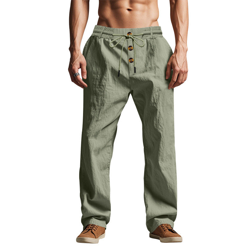 Men's Relaxed Linen Drawstring Pants