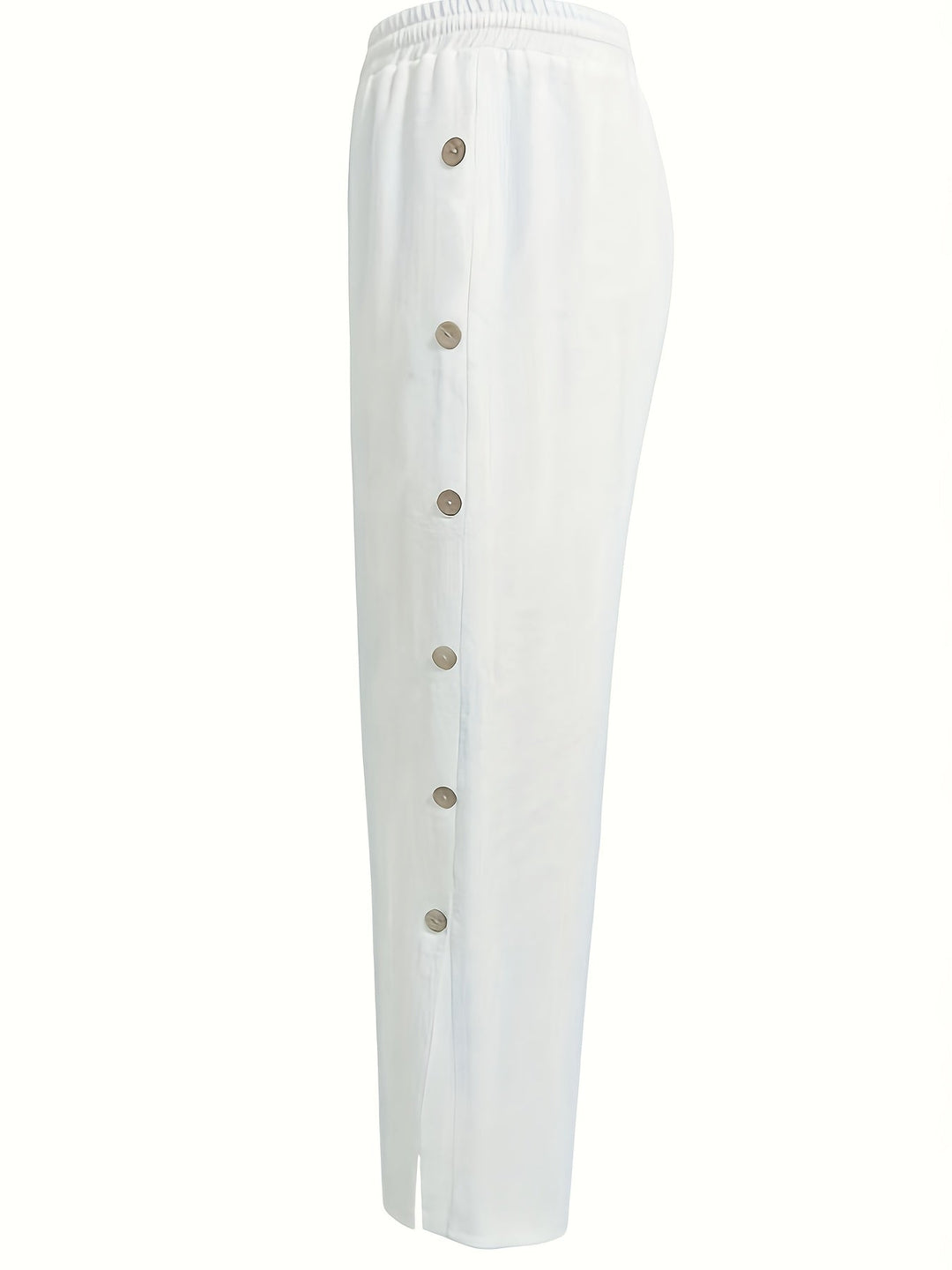 Men's Linen Straight-Leg Pants with Side Button Placket