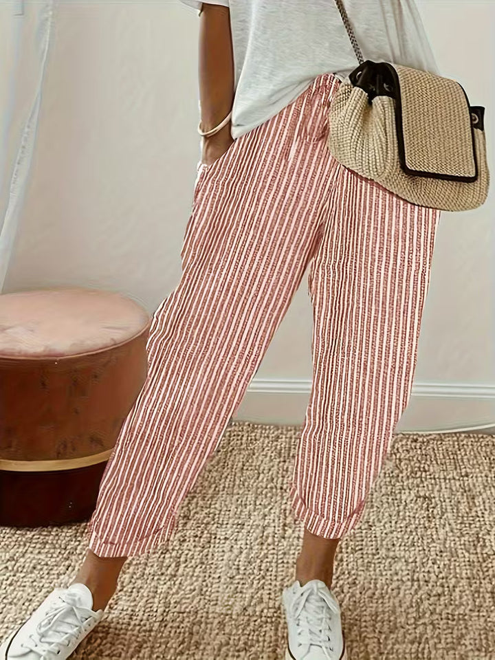 Elara | Relaxed Striped Cropped Pants