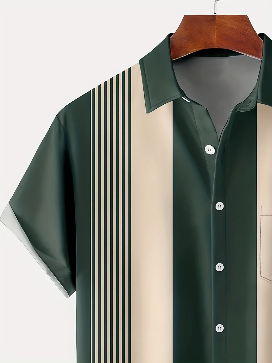 Men's Short Sleeve Colourblock Shirt with Diamond Print