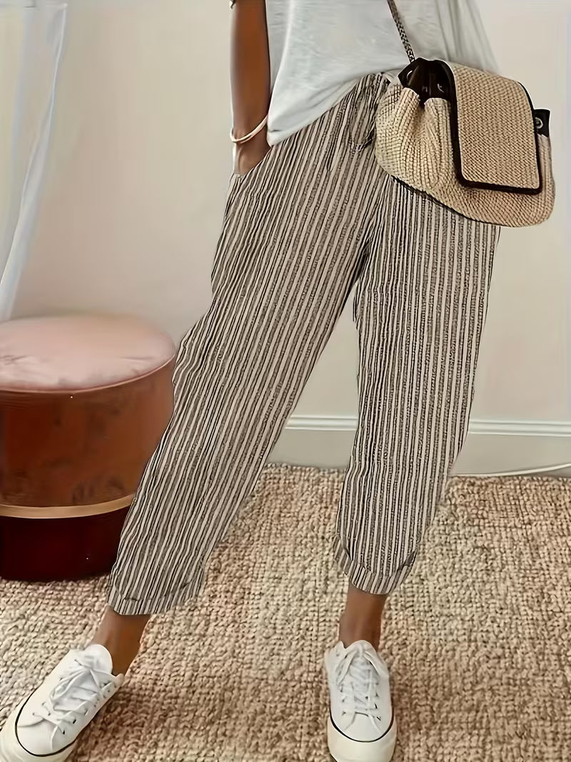 Elara | Relaxed Striped Cropped Pants