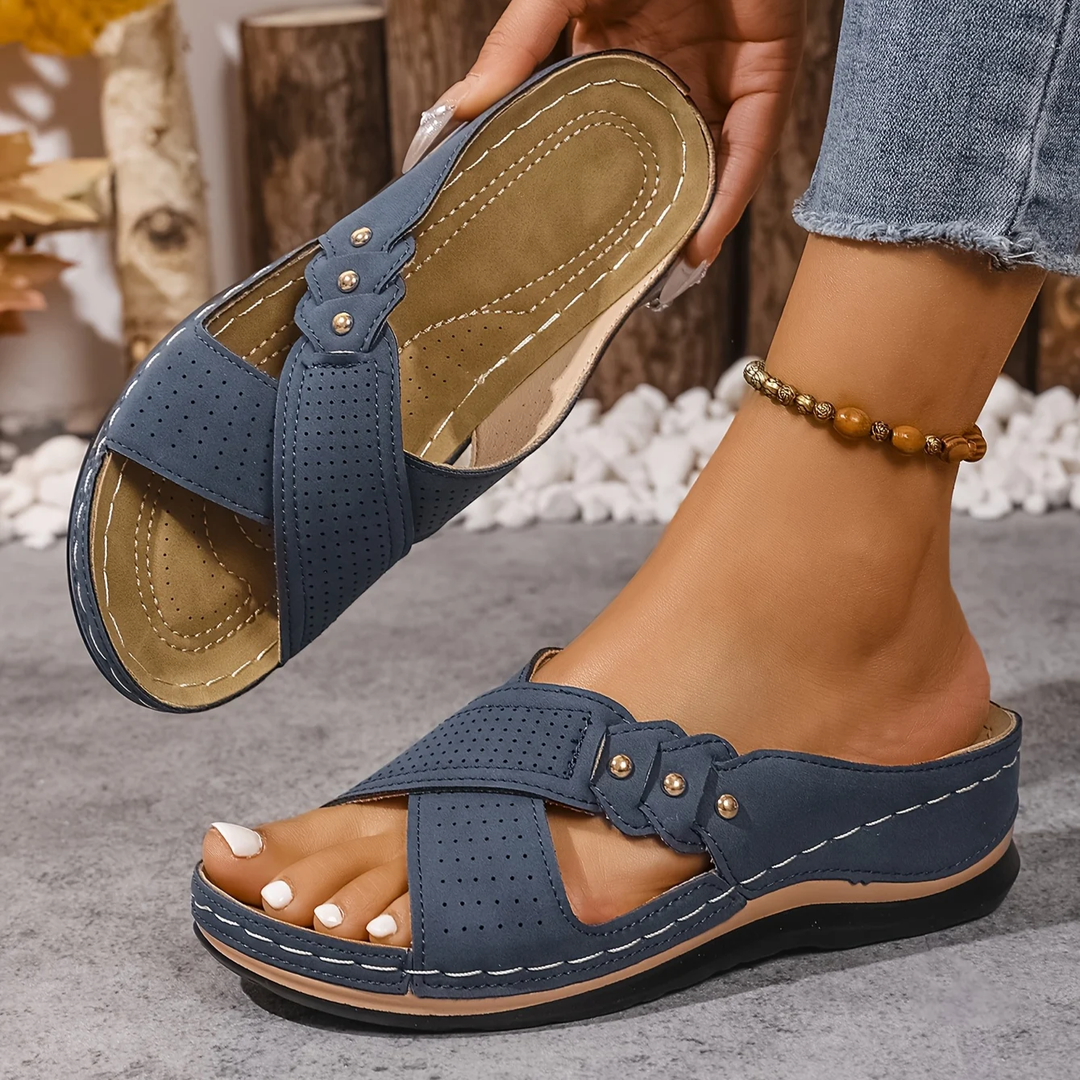 Women's Cross-Strap Wedge Sandals