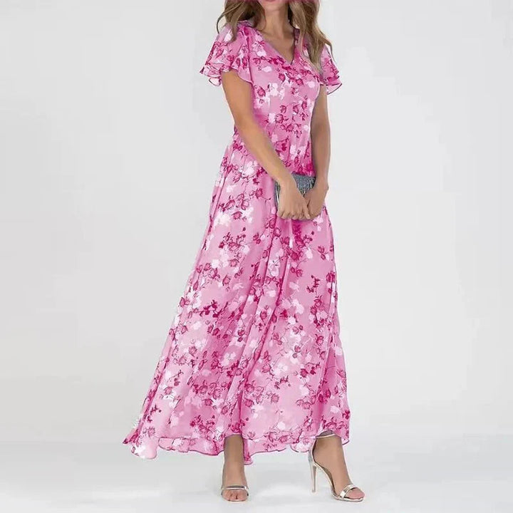 Clara | Floral Chiffon Occasion Maxi Dress