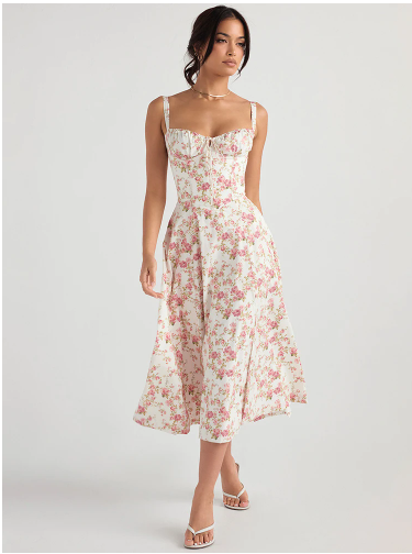 Isabella | Sweetheart Neck A Line Midi Dress