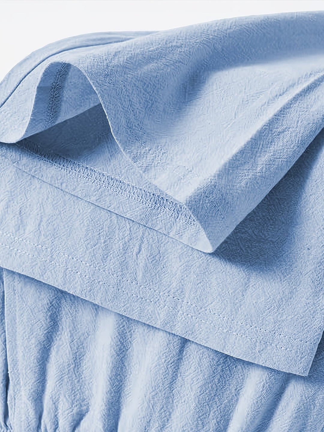 Men's Crinkled Linen Wide-Leg Drawstring Pants