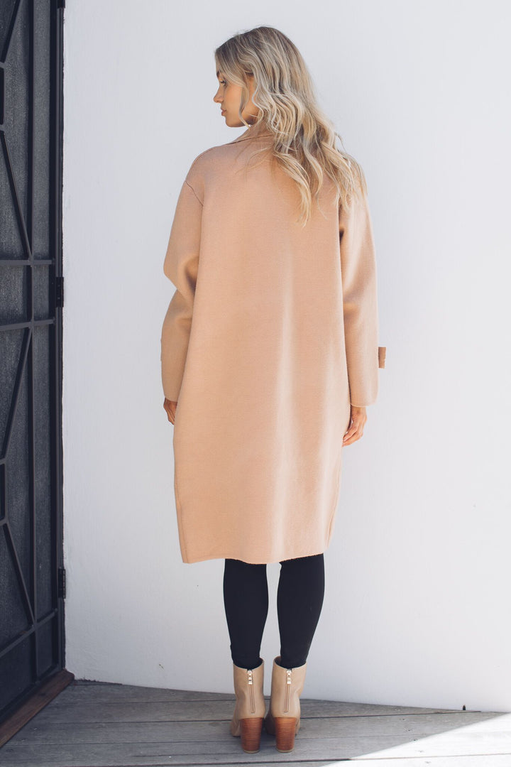 Tailored Open Front Long Coat