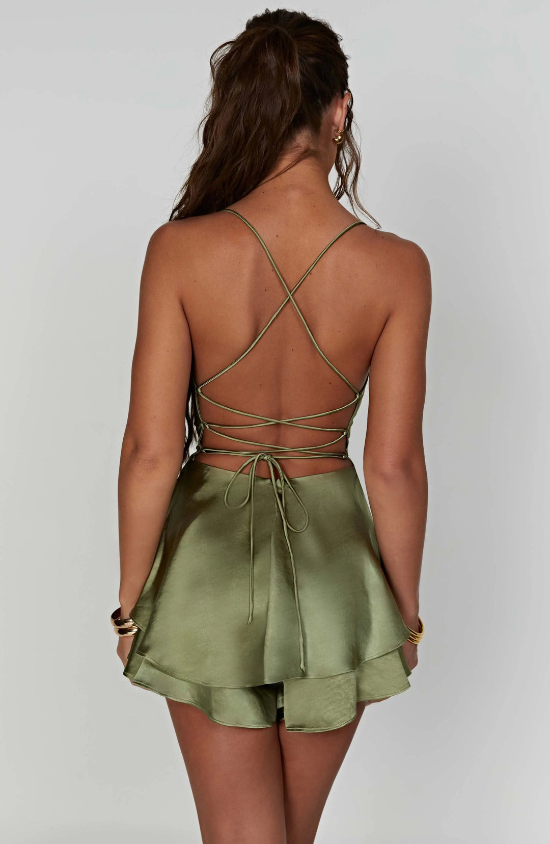 Elena | Satin Cowl Neck Mini Dress