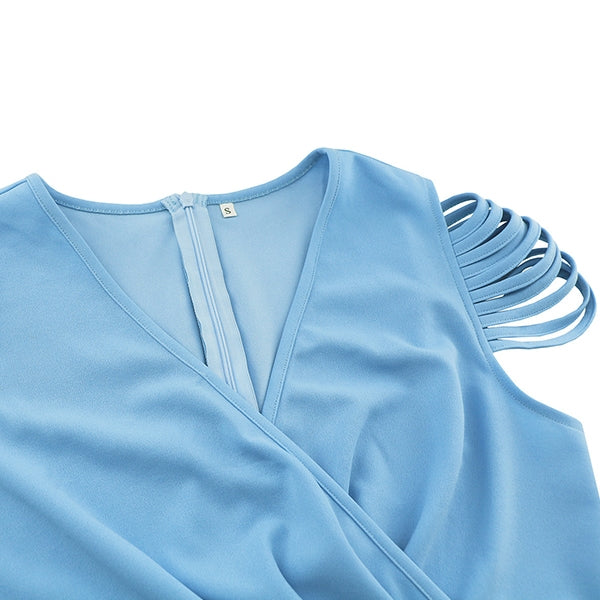 Abigail | Ruched V Neck Midi Cocktail Dress