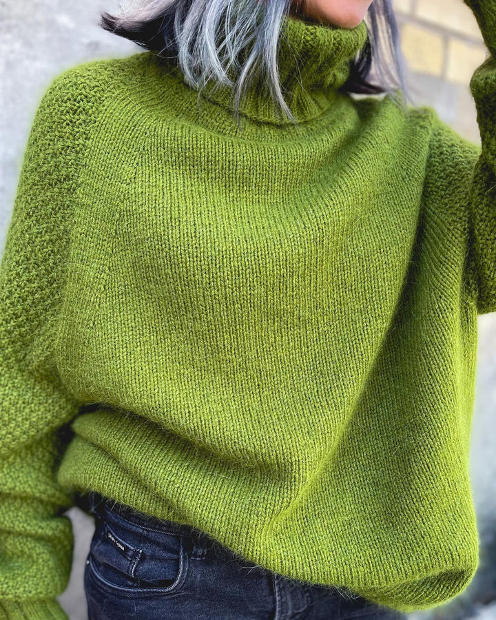 Women's Oversized Roll Neck Jumper with Ribbed Cuffs