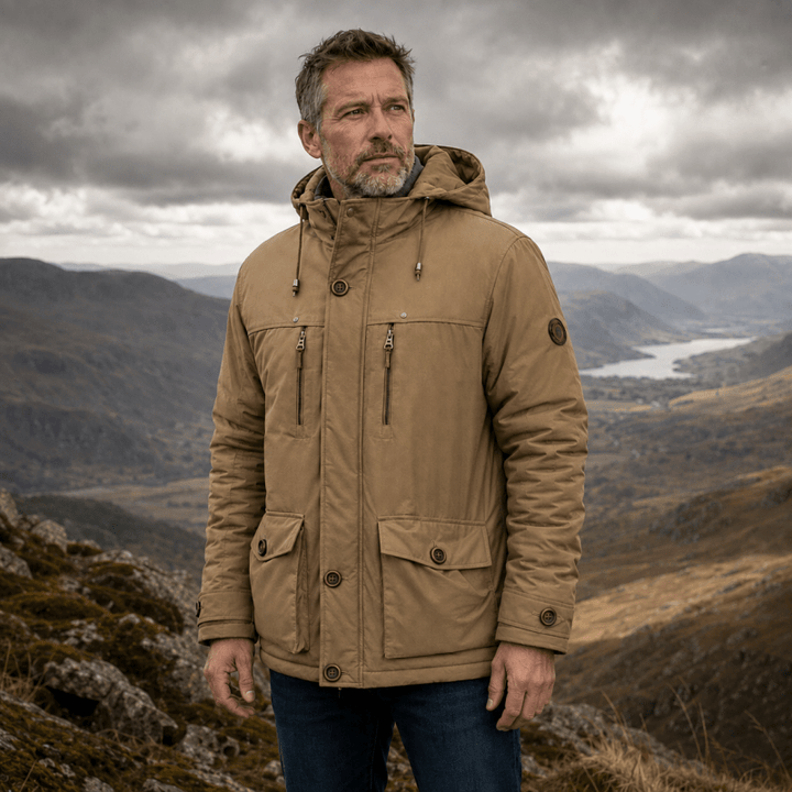 Men's Fleece Lined Winter Parka with Detachable Hood