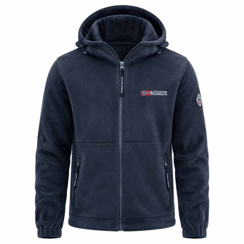 Men's Fleece Zip-Up Jacket with High Collar