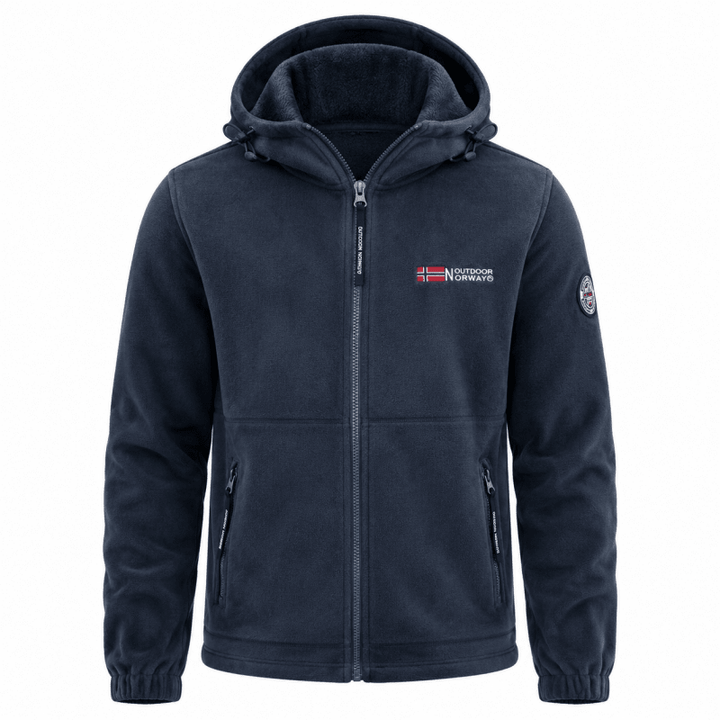 Men's Fleece Zip-Up Jacket with High Collar