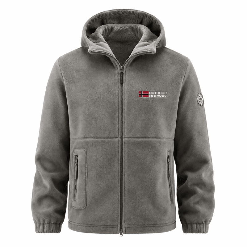 Men's Fleece Zip-Up Jacket with High Collar