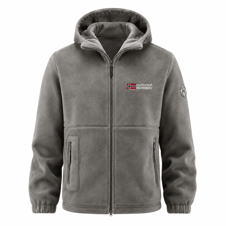 Men's Fleece Zip-Up Jacket with High Collar