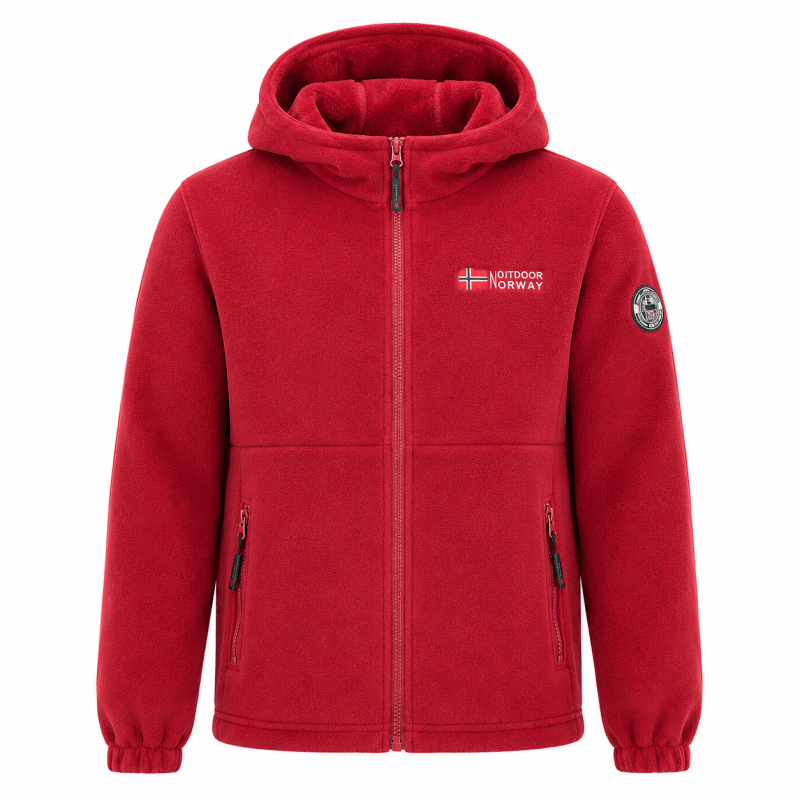 Men's Fleece Zip-Up Jacket with High Collar