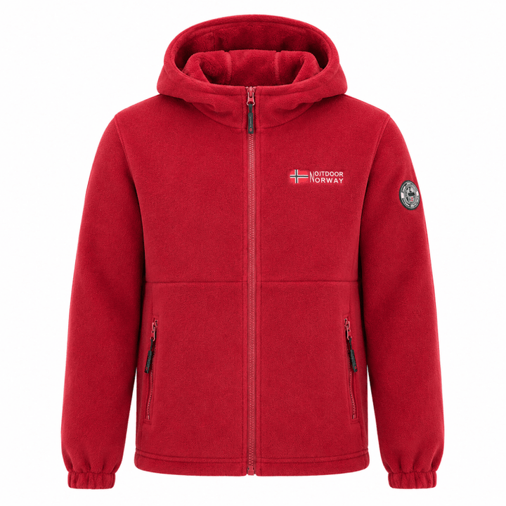 Men's Fleece Zip-Up Jacket with High Collar
