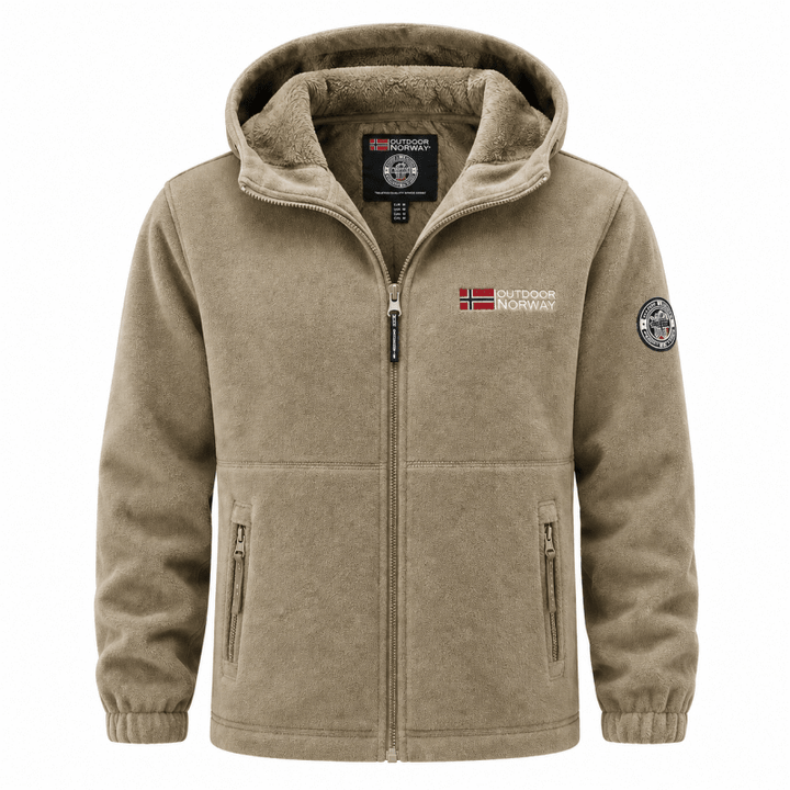 Men's Fleece Zip-Up Jacket with High Collar