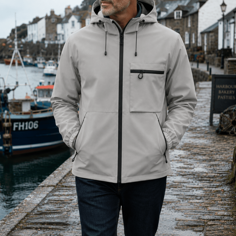 Women's Water-Resistant Hooded Utility Jacket with Zip Pockets