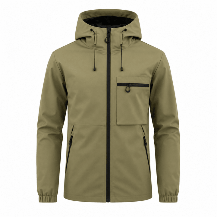 Women's Water-Resistant Hooded Utility Jacket with Zip Pockets