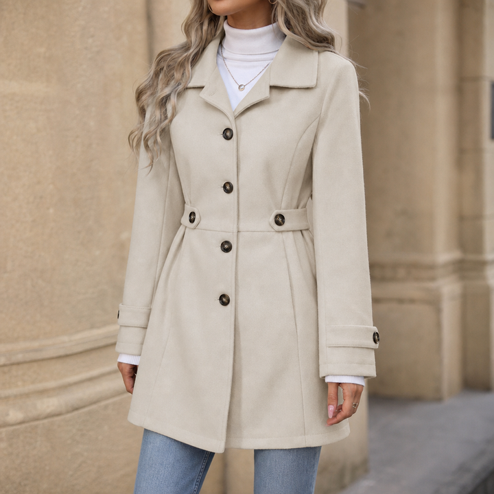 Women's Tailored Trench Coat with Notched Lapel