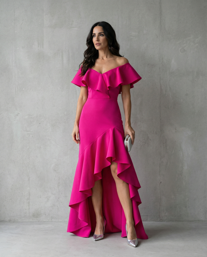 Sienna | Formal Ruffle Off Shoulder Maxi Dress