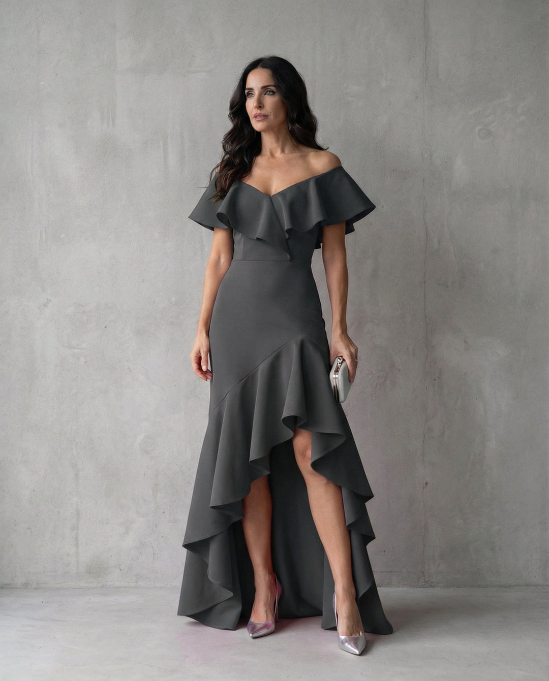 Sienna | Formal Ruffle Off Shoulder Maxi Dress