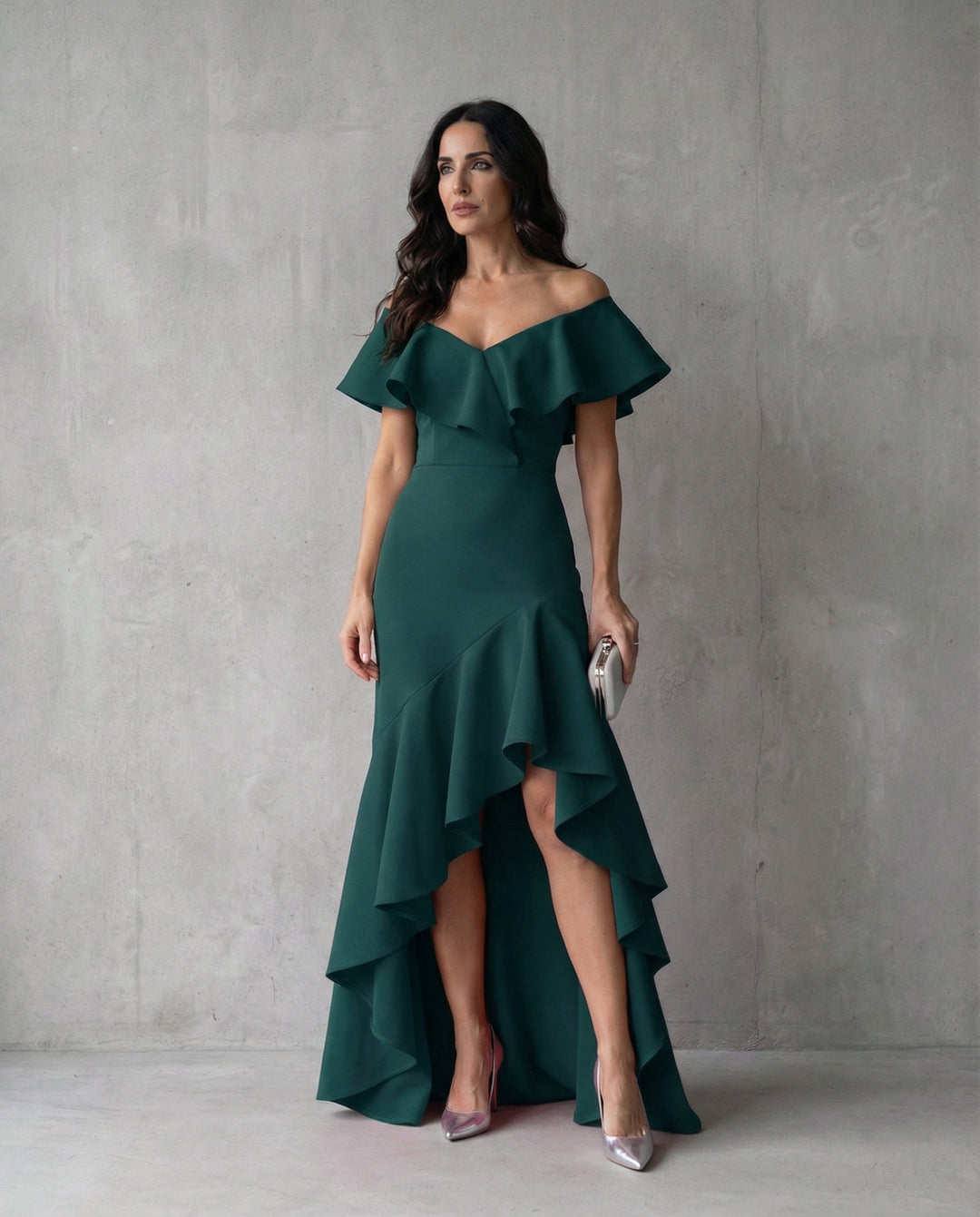 Sienna | Formal Ruffle Off Shoulder Maxi Dress