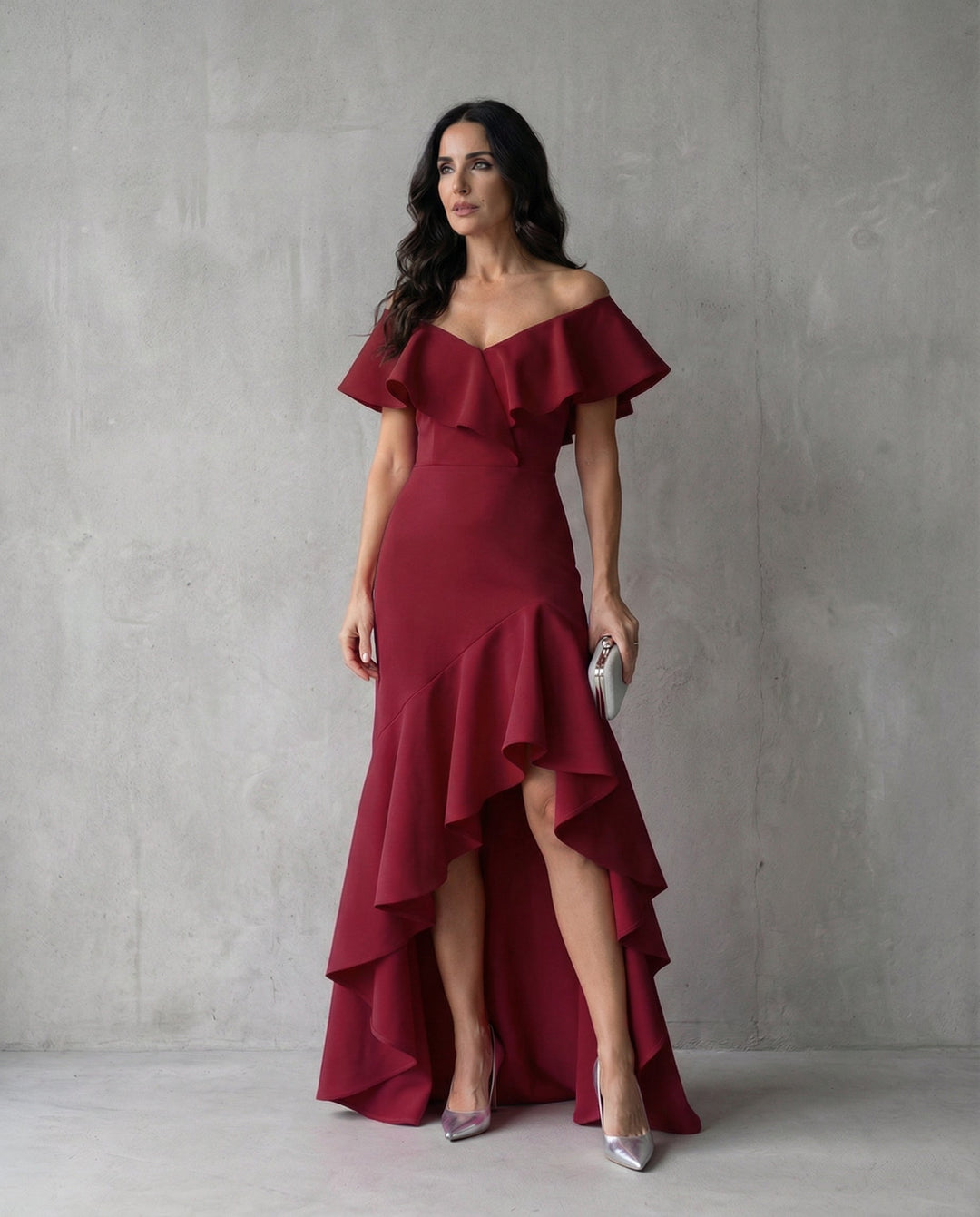Sienna | Formal Ruffle Off Shoulder Maxi Dress