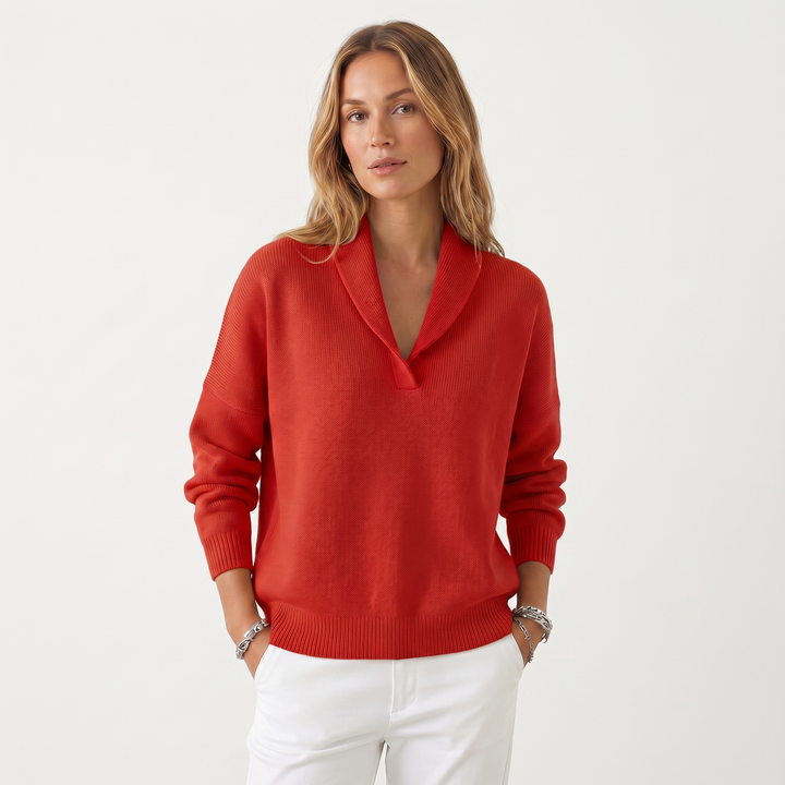 Shawl Collar Knit Sweater for Women