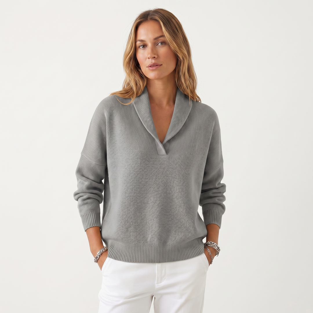 Shawl Collar Knit Sweater for Women