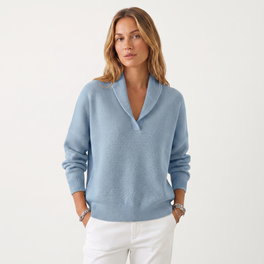 Shawl Collar Knit Sweater for Women